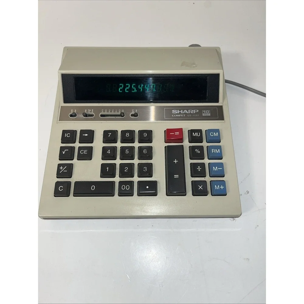 VTG Sharp Compet QS-1122A 10 Digit Desktop Electronic Calculating Machine